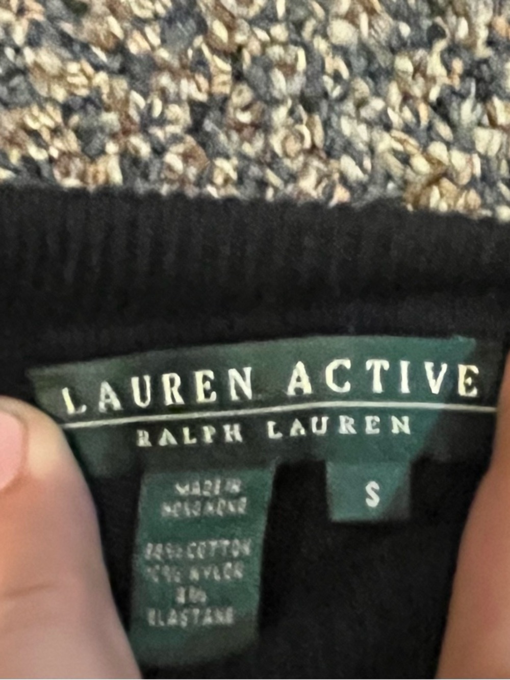 Ralph Lauren Active Black Turtleneck Sweater with Red & White Shoulder Stripes - Picture 2 of 2